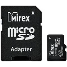 Карта памяти Mirex microSDHC UHS-I (Class 10) 16GB + адаптер [13613-ADSUHS16]