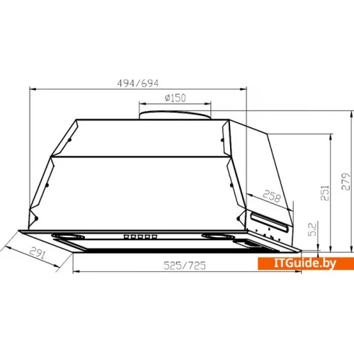 Кухонная вытяжка LEX GS Bloc P 600 (нержавеющая сталь) ver2