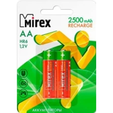 Аккумуляторы Mirex AA 2500mAh 2 шт HR6-25-E2
