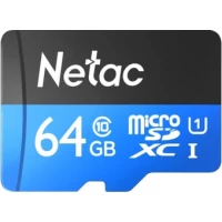 Карта памяти Netac P500 Standard 64GB NT02P500STN-064G-R + адаптер