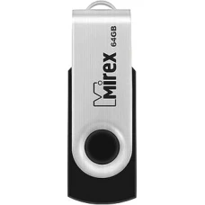 USB Flash Mirex Swivel Rubber 64GB (черный/серебристый)