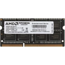 Оперативная память AMD Radeon R5 Entertainment 4GB DDR3 SODIMM PC4-12800 R534G1601S1S-U