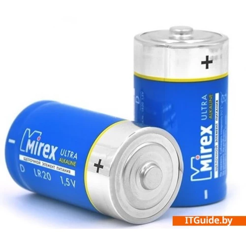 Батарейки Mirex LR20 D Алкалайн 2 шт 23702-LR20-S2 ver2