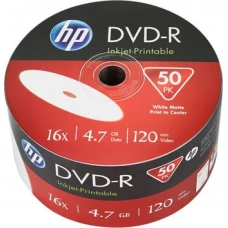 DVD-R диск HP 4.7Gb 16x HP Printable, полная заливка, 50 шт. в пленке 69302