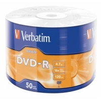 DVD-R диск Verbatim 4.7Gb 16x DL Matt Silver по 50 шт. в плёнке 43791