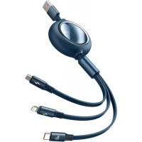 Кабель Baseus CAMLC-MJ03 USB-A - USB Type-C/microUSB/Lightning (1.2 м, синий)