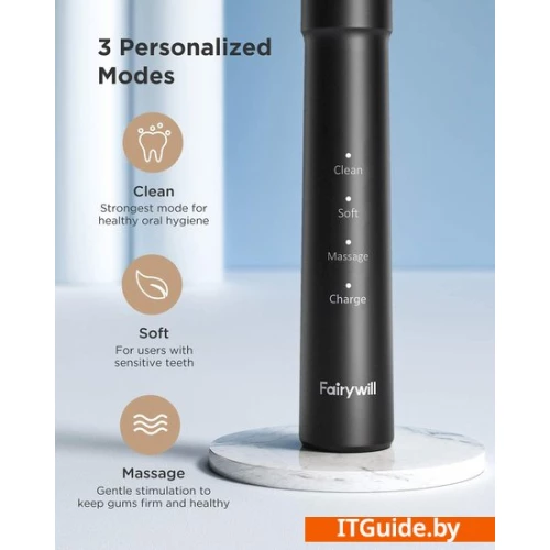Электрическая зубная щетка Fairywill E11 (розовый, 8 насадок) ver4