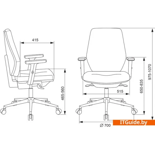 Кресло Бюрократ CH-545SL 38-417 (серый) ver5