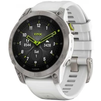 Умные часы Garmin Epix Sapphire Gen 2 (серебристый титан/белый)