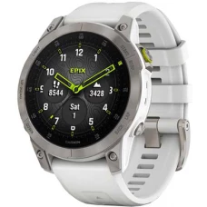 Умные часы Garmin Epix Sapphire Gen 2 (серебристый титан/белый)