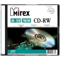 CD-RW диск Mirex 700Mb 4-12х UL121002A8S (SlimCase, 1 шт.)