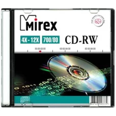 CD-RW диск Mirex 700Mb 4-12х UL121002A8S (SlimCase, 1 шт.)