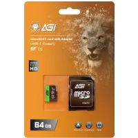 Карта памяти AGI TF138 microSDHC AGI064GU1TF138 64GB (с адаптером)
