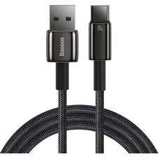 Кабель Baseus Tungsten Gold USB Type-A - USB Type-C (1 м, черный)