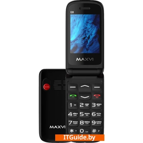 Кнопочный телефон Maxvi E8 (черный) ver1