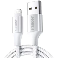 Кабель Ugreen US199 60162 USB Type-A - Lightning (1.5 м, серебристый)