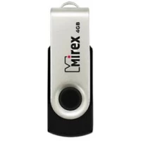 USB Flash Mirex SWIVEL RUBBER BLACK 4GB (13600-FMURUS04)