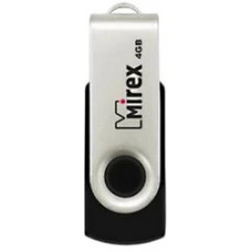 USB Flash Mirex SWIVEL RUBBER BLACK 4GB (13600-FMURUS04)