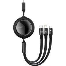 Кабель Baseus Bright Mirror One-For-Three Retractable Data Cable USB-C - M+L+C 100W CAMJ010201