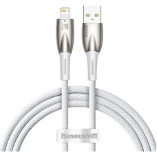 Кабель Baseus Glimmer Series Fast Charging Data Cable USB Type-A - Lightning 2.4A CADH000202 (1 м, белый)