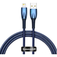 Кабель Baseus Glimmer Series Fast Charging Data Cable USB Type-A - Lightning 2.4A CADH000303 (2 м, синий)