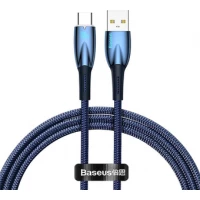 Кабель Baseus Glimmer Series Fast Charging Data Cable USB Type-A - Type-C 100W CADH000403 (1 м, синий)