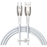 Кабель Baseus Glimmer Series Fast Charging Data Cable USB Type-A - Type-C 100W CADH000402 (1 м, белый)