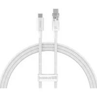 Кабель Baseus Explorer Series Fast Charging Cable Auto Power-Off For Overheating 100W USB Type-C - USB Type-C (1 м, белый)