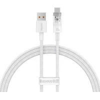 Кабель Baseus Explorer Series Fast Charging Cable with Smart Temperature Control 100W USB Type-A - USB Type-C (2 м, белый)