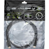 Кабель CACTUS HDMI - HDMI CS-HDMI.1.4-1.5 (1.5 м, черный)