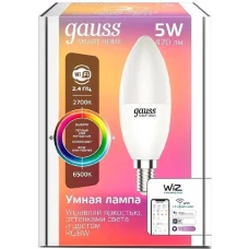 Светодиодная лампочка Gauss Smart Home E14 5 Вт 2700-6500K 1190112