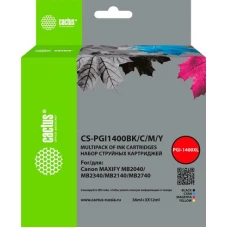 Картридж CACTUS CS-PGI1400BK-C-M-Y (аналог Canon PGI1400BK-C-M-Y)