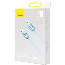 Кабель Baseus Crystal Shine USB Type-A - Lightning (1.2 м, голубой)