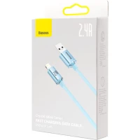 Кабель Baseus Crystal Shine USB Type-A - Lightning (2 м, голубой)