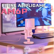 Проводной микрофон FIFINE AM6 (розовый)