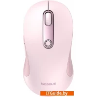 Мышь Baseus F02 Ergonomic Wireless Mouse (розовый, без батарейки в комплекте)