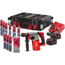 Перфоратор Milwaukee M18 BLHX100P-502P 4933498243 (с 2-мя АКБ, кейс, набор оснастки)