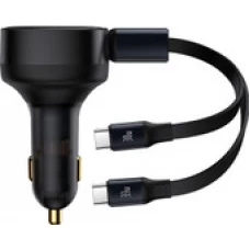 Автомобильное зарядное Baseus Enjoyment Retractable 2-in-1 Car Charger C+C 33W C00035500111-00