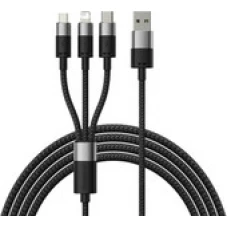 Кабель Baseus StarSpeed 1-for-3 Fast Charging Data Cable (1.2 м, черный)