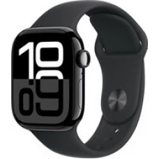 Умные часы Apple Watch Series 10 42 мм (алюминиевый корпус, черный/черный, спортивный силиконовый ремешок S/M)