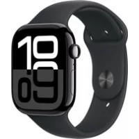 Умные часы Apple Watch Series 10 46 мм (алюминиевый корпус, черный/черный, спортивный силиконовый ремешок M/L)