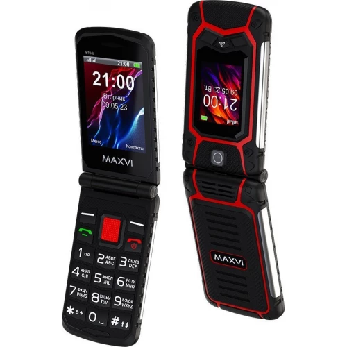 Кнопочный телефон Maxvi E10ds (красный) ver2