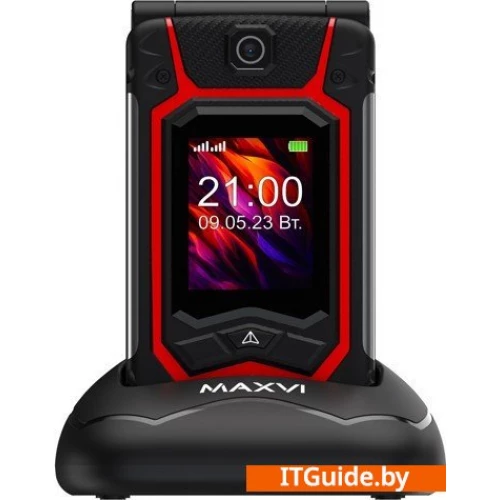 Кнопочный телефон Maxvi E10ds (красный) ver4