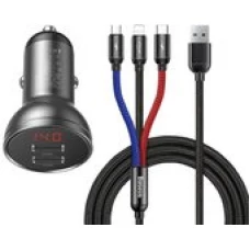 Автомобильное зарядное Baseus Digital Display Dual USB 4.8A Car Charger 24W TZCCBX-0G