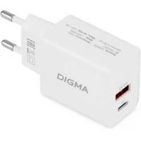 Сетевое зарядное Digma DGW2D (белый)