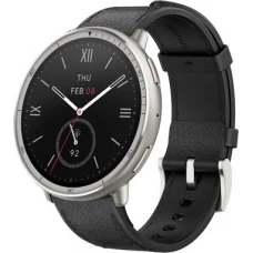 Умные часы Amazfit Active 2 Premium (серебристый, с черным кожаным ремешком)
