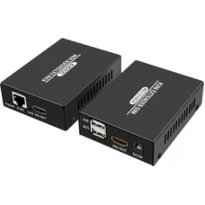 Удлинитель USBTOP HDMI USB по витой паре RJ45 UTP (LAN) POE до 60 метров, FullHD 1080p (1 приемник, 1 передатчик)