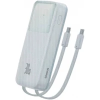 Внешний аккумулятор Baseus Comet Series Dual-Cable Digital Display Fast Charge Power Bank 30W 10000mAh (белый)