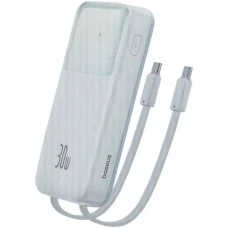 Внешний аккумулятор Baseus Comet Series Dual-Cable Digital Display Fast Charge Power Bank 30W 10000mAh (белый)