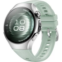 Умные часы Huawei Watch 5 42 мм (серебристый, с зеленым силиконовым ремешком, международная версия)